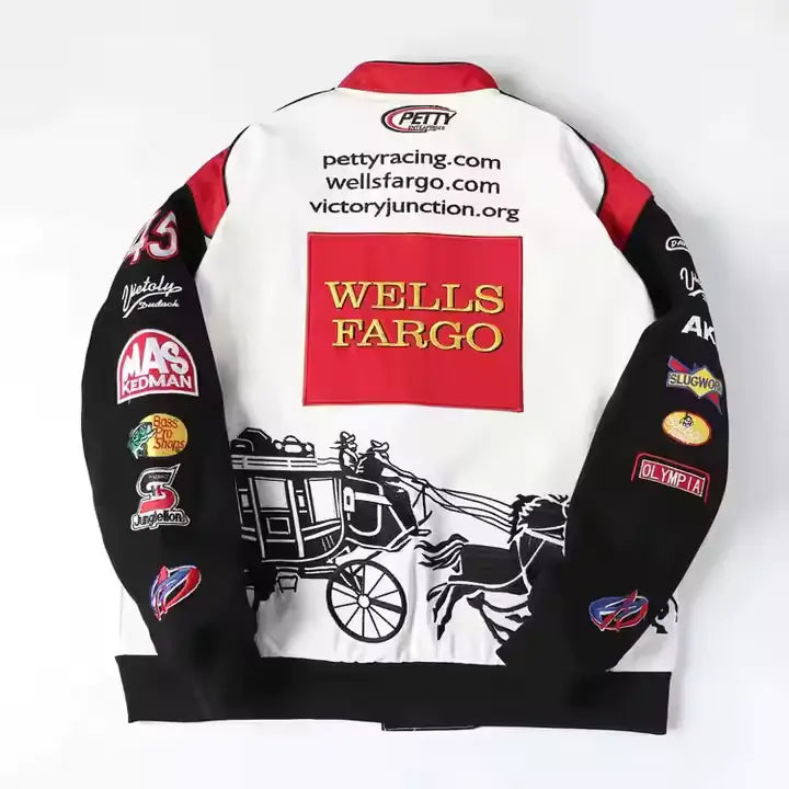 Rare WELLS FARGO NASCAR Vintage Embroidered Jacket - Unisex SHABA Collection