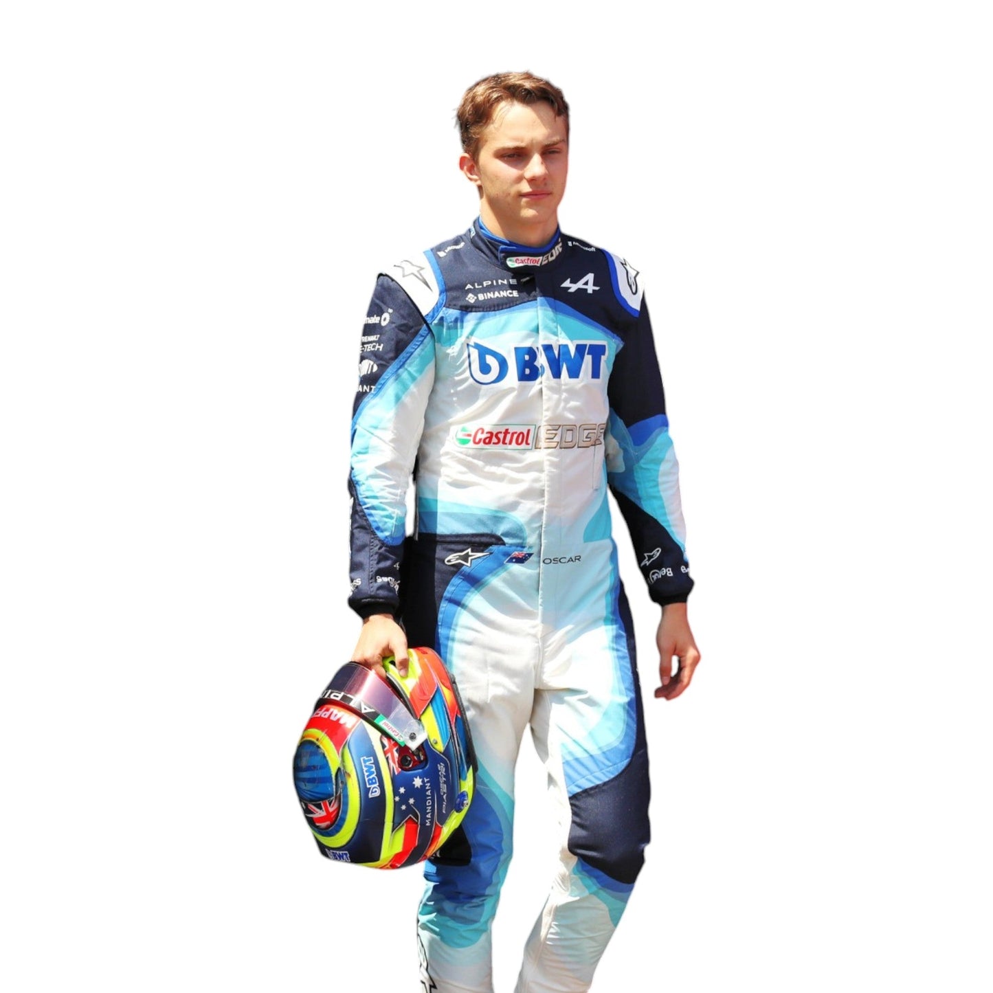 2022 Oscar Piastri BWT Alpine F1 Team Suit Ex Race Gear