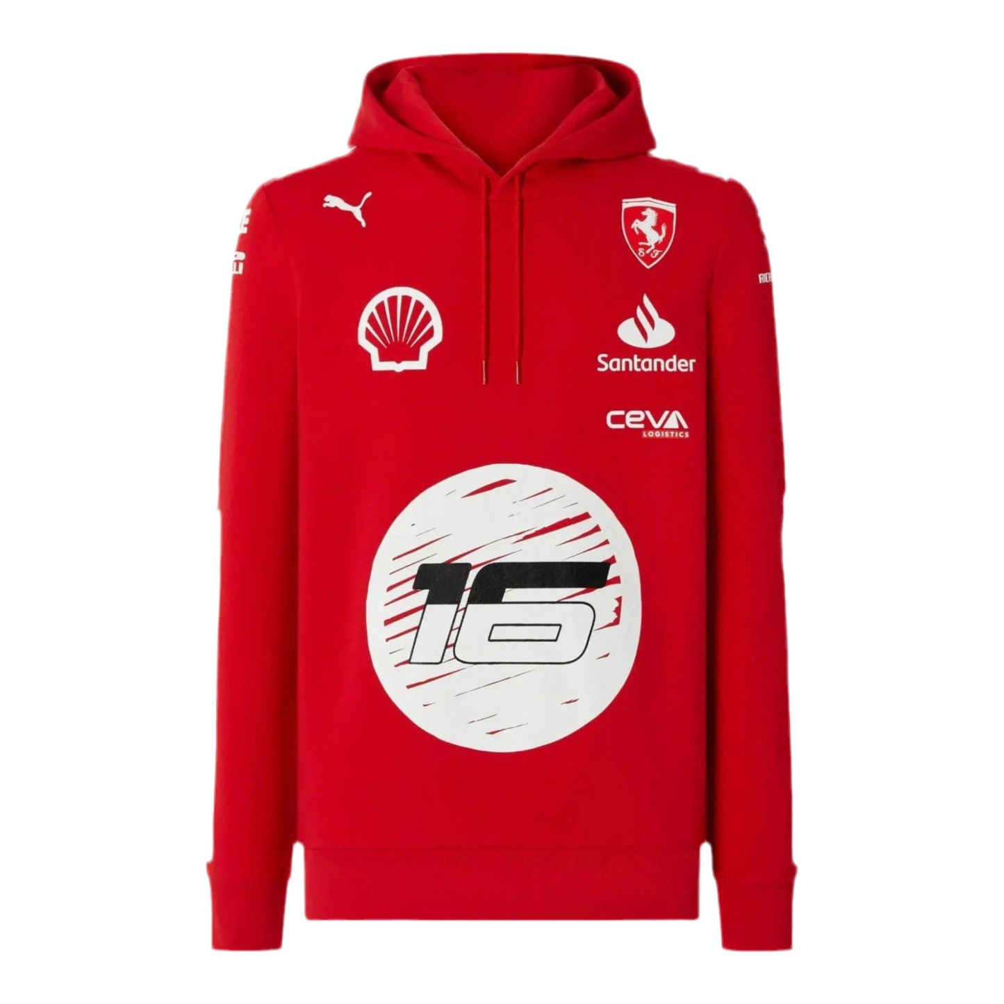 Scuderia Ferrari Charles Leclerc Puma hooded sweatshirt - Joshua Vides -Ex Race Gear