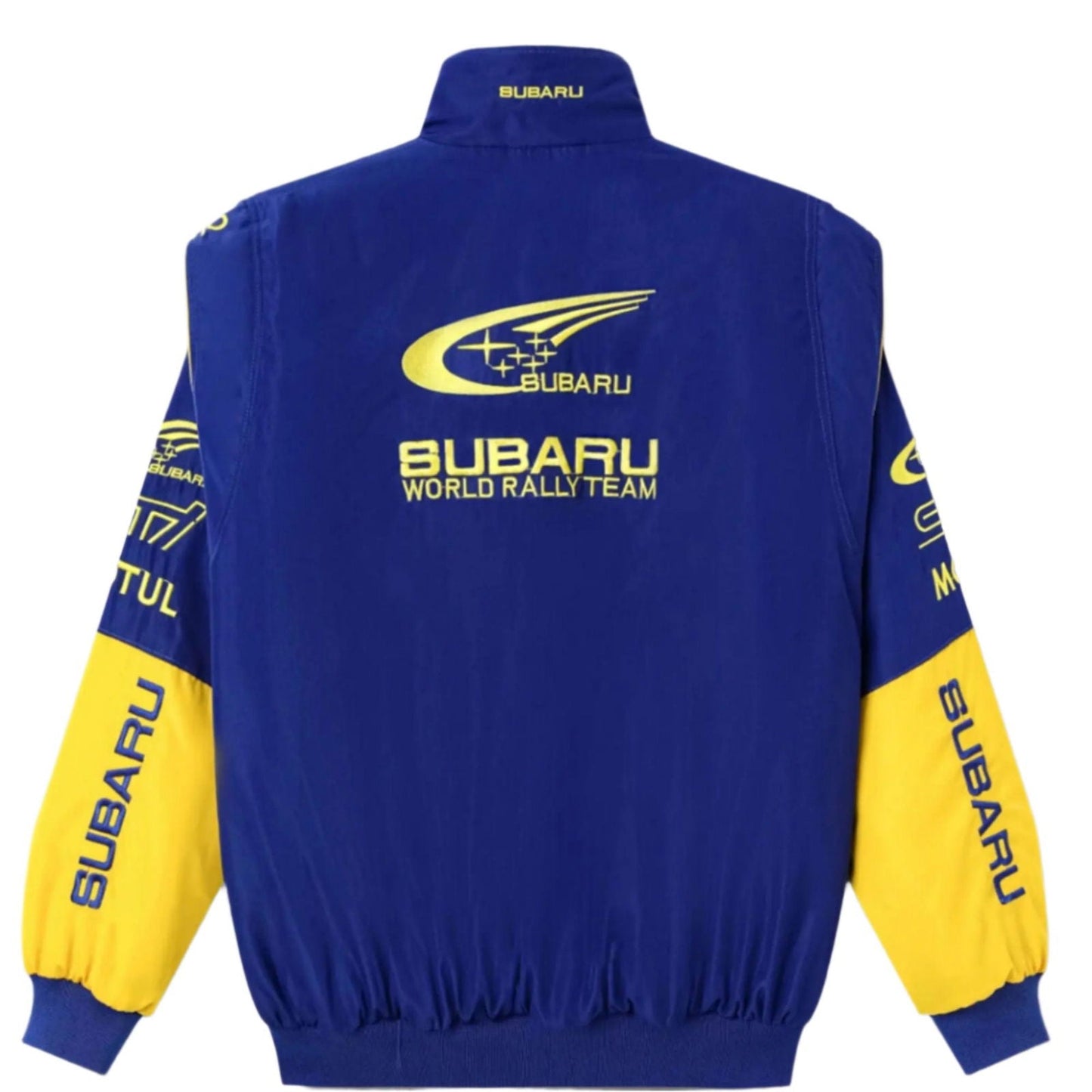 Subaru Rally Vintage Blue Jacket | Iconic Motorsport Apparel - Speedxcrafts
