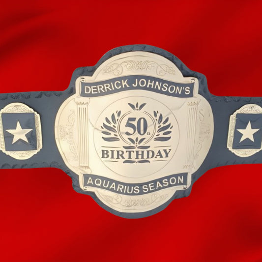 Custom 50th Birthday Logo Wrestling Championship Belt Customize Wrestling Belts