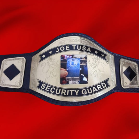 Custom Name and Security Guard Card Logo Wrestling Championship Belt poshleathers-14b7