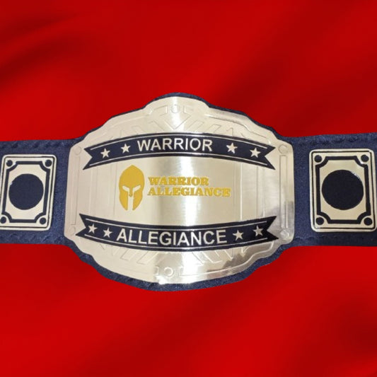 Custom Name and Warrior Allegiance Logo Wrestling Championship Belt poshleathers-14b7