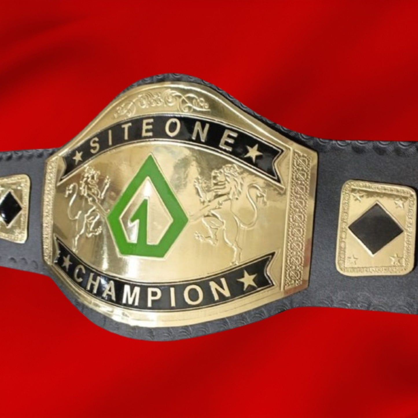 Custom Name and One Triangle Logo Wrestling Championship Belt poshleathers-14b7