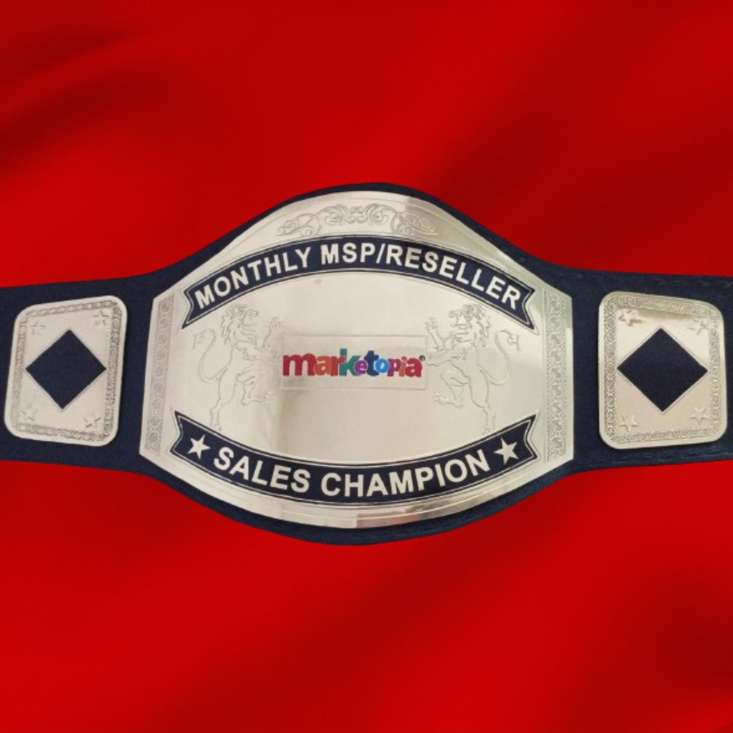 Custom Name and Marketopia Logo Wrestling Championship Belt poshleathers-14b7