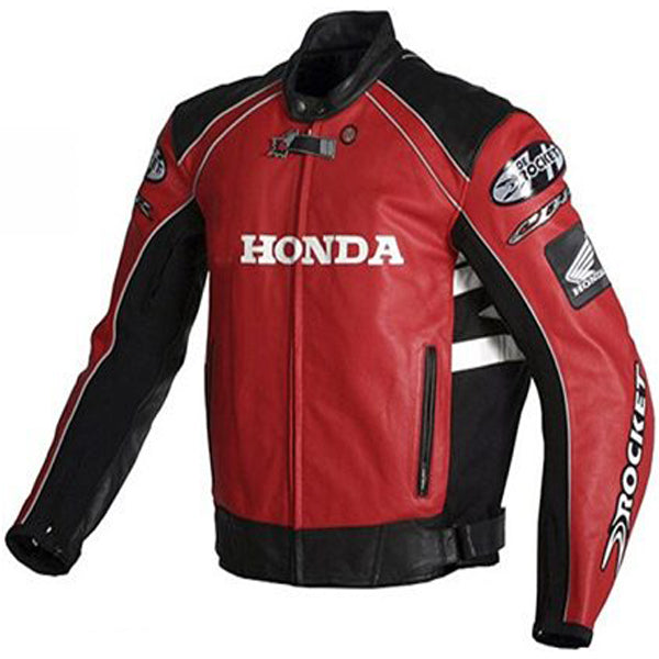 Honda Red And Black Racing Leather Jacket 3A MOTO LEATHER