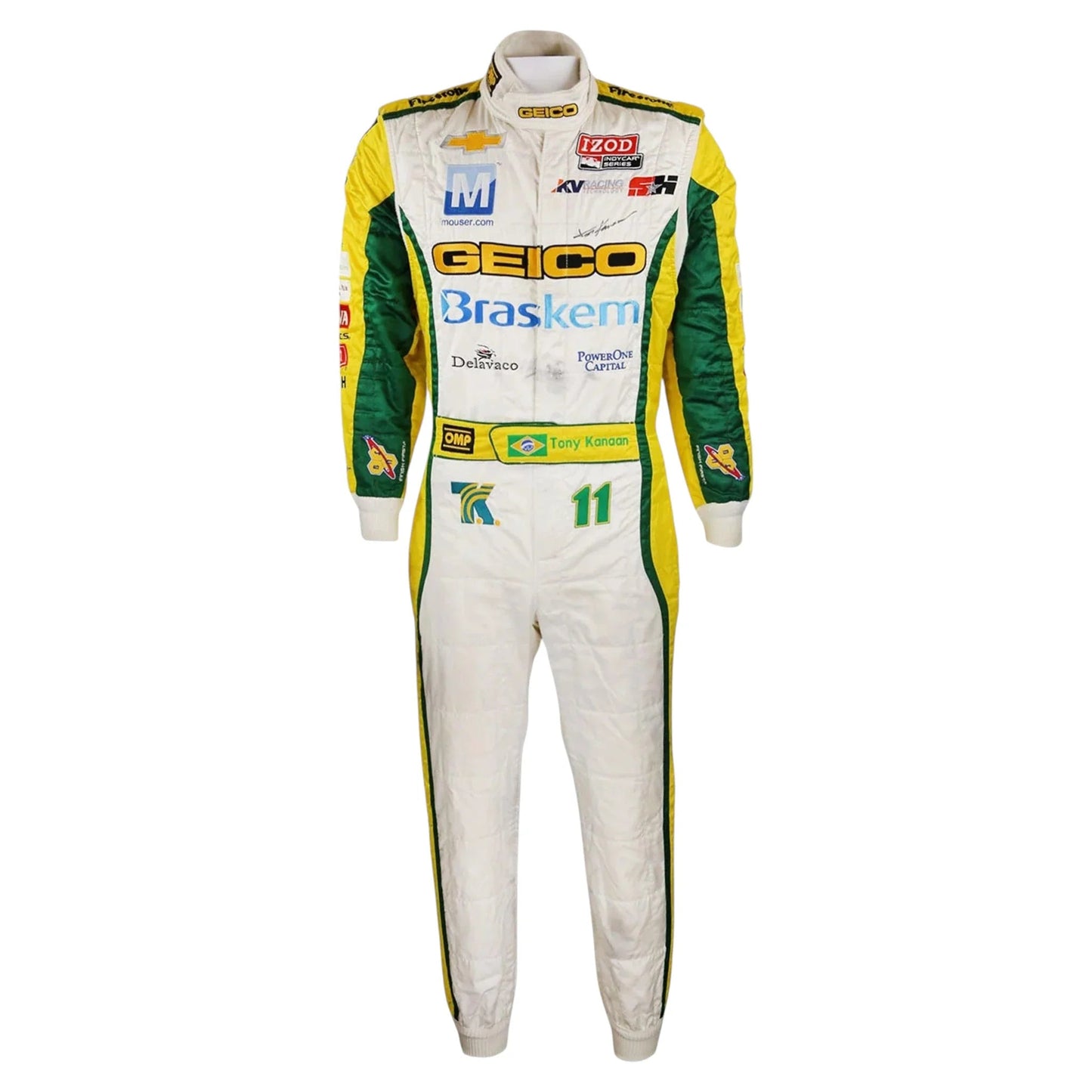 2012 Tony Kanaan Signed Race Suit - IndyCar KV Racing Rustle Racewears