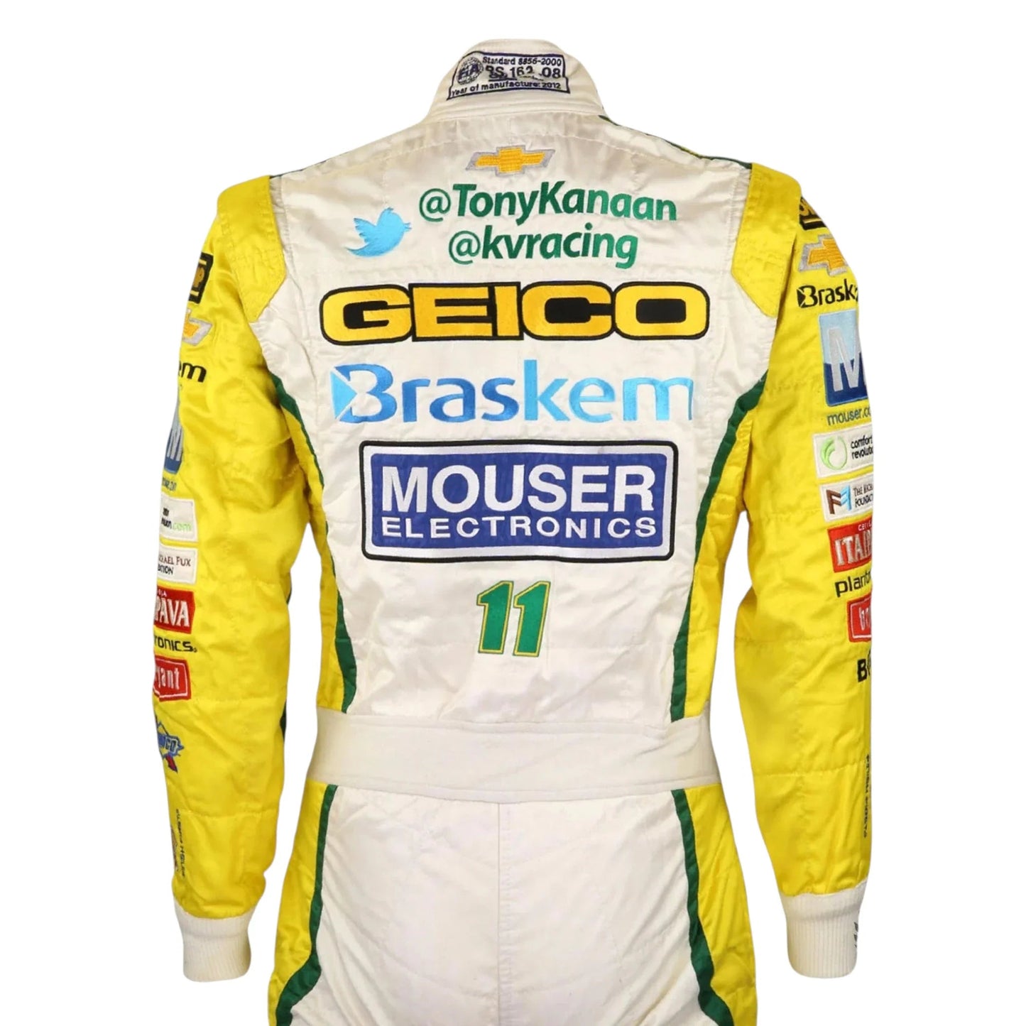 2012 Tony Kanaan Signed Race Suit - IndyCar KV Racing Rustle Racewears