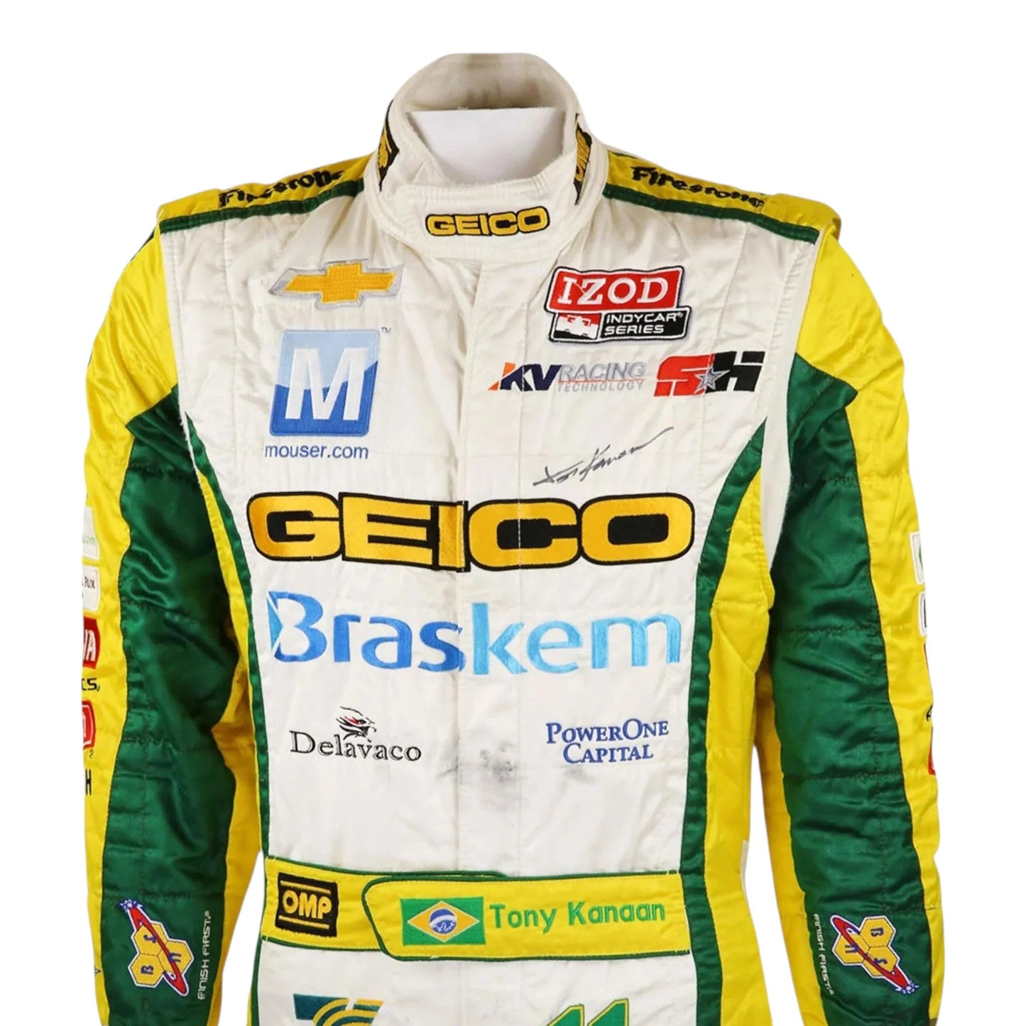 2012 Tony Kanaan Signed Race Suit - IndyCar KV Racing Rustle Racewears