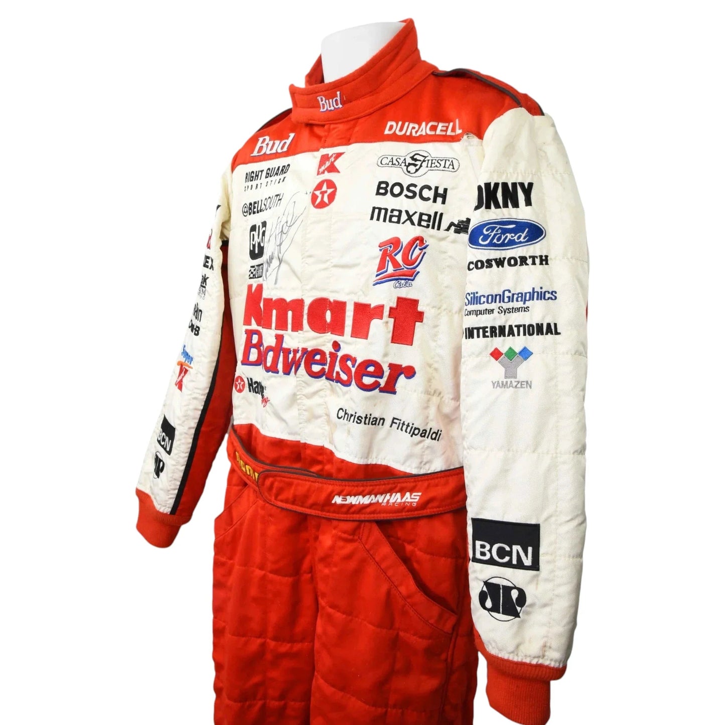 1997 Christian Fittipaldi Signed Race Newman-Haas Momo IndyCar Suit Ex Race Gear