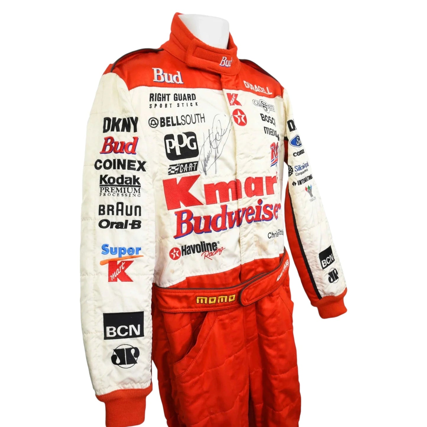1997 Christian Fittipaldi Signed Race Newman-Haas Momo IndyCar Suit Ex Race Gear