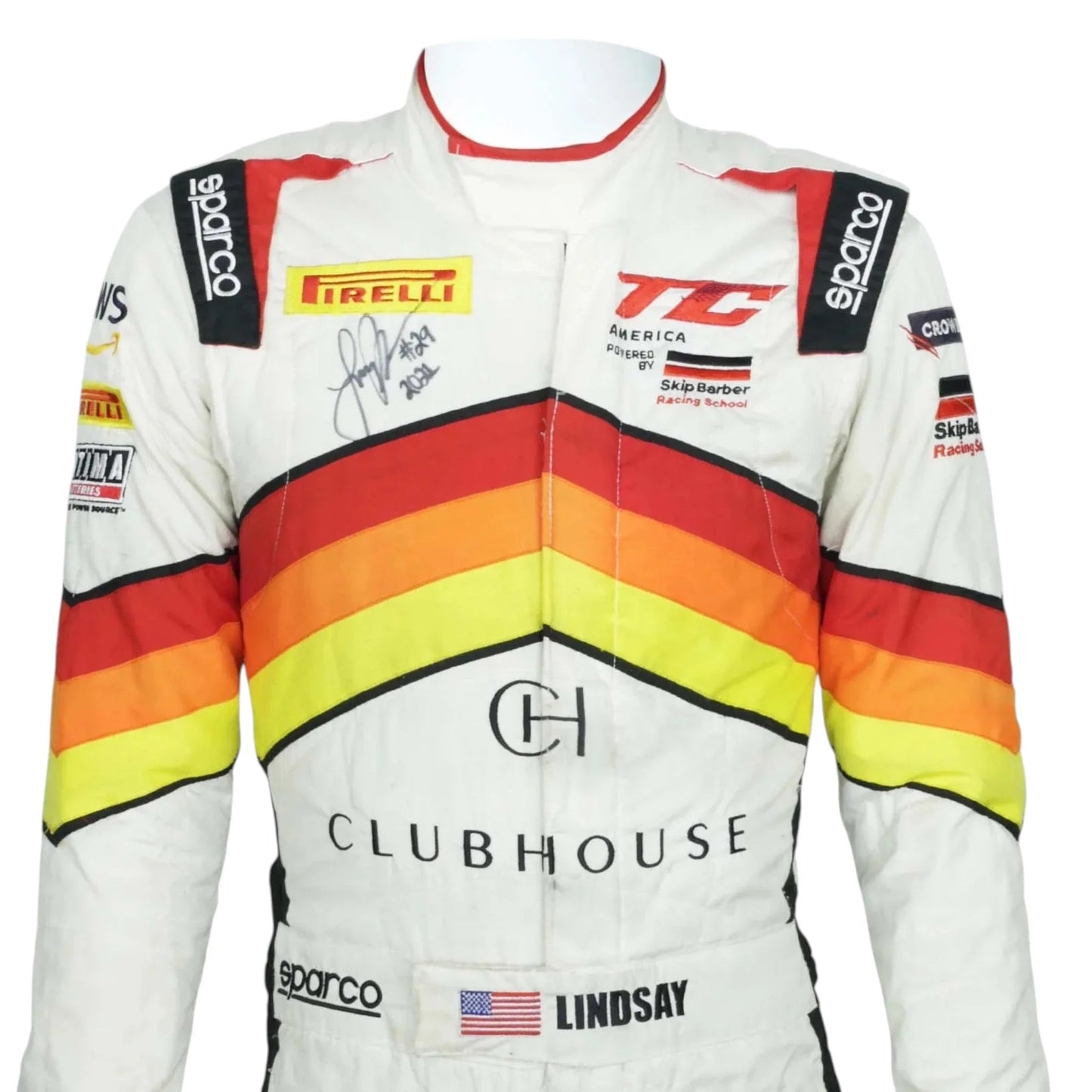 2021 Lindsay Brewer Signed Race Touring Car America First Professional Suit Ex Race Gear