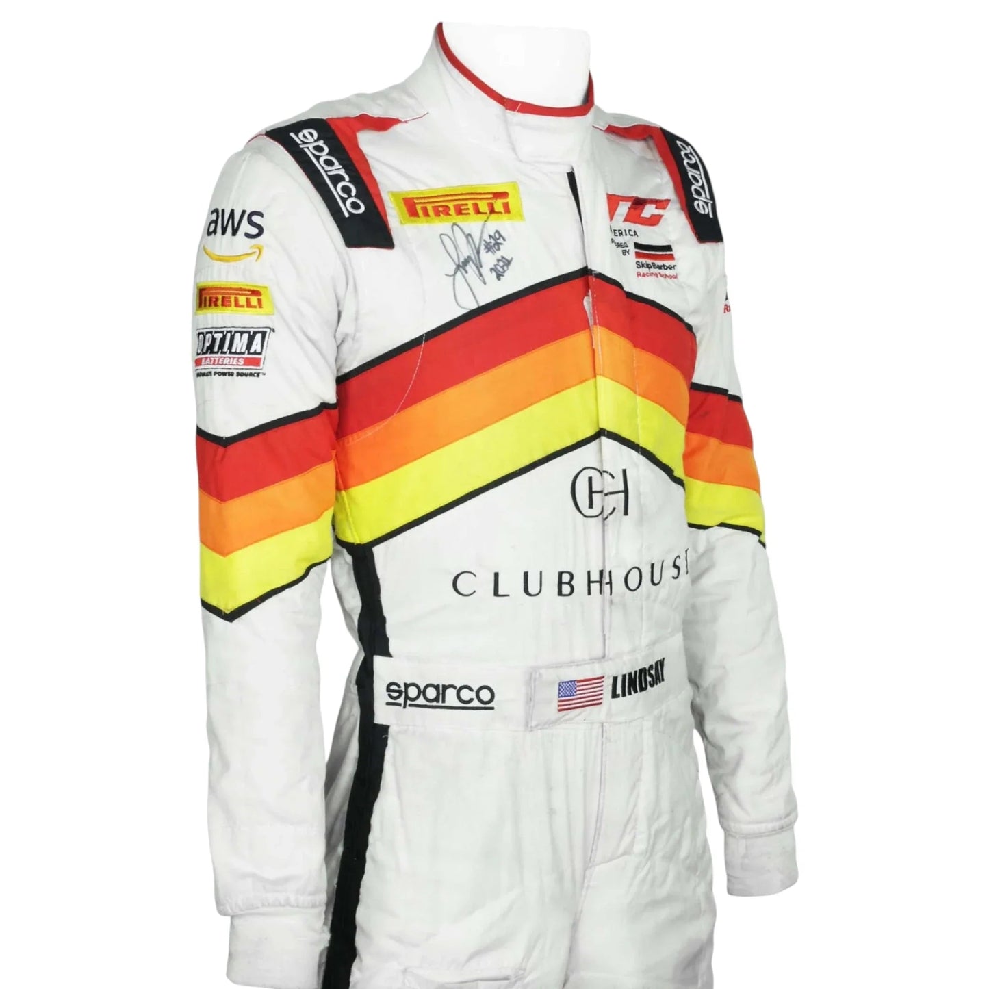2021 Lindsay Brewer Signed Race Touring Car America First Professional Suit Ex Race Gear