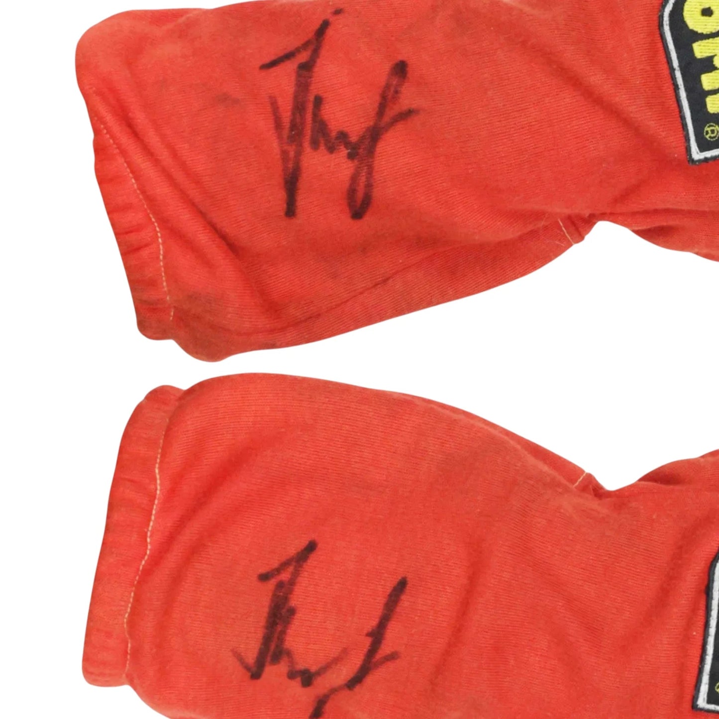 1995 Gerhard Berger Signed Race Ferrari F1 Gloves Rustle Racewears