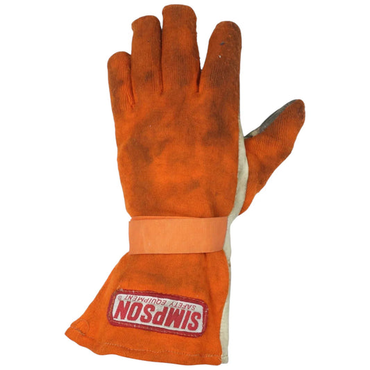 1980's Orange Simpson Single IndyCar Gloves - Vintage Racing Rustle Racewears