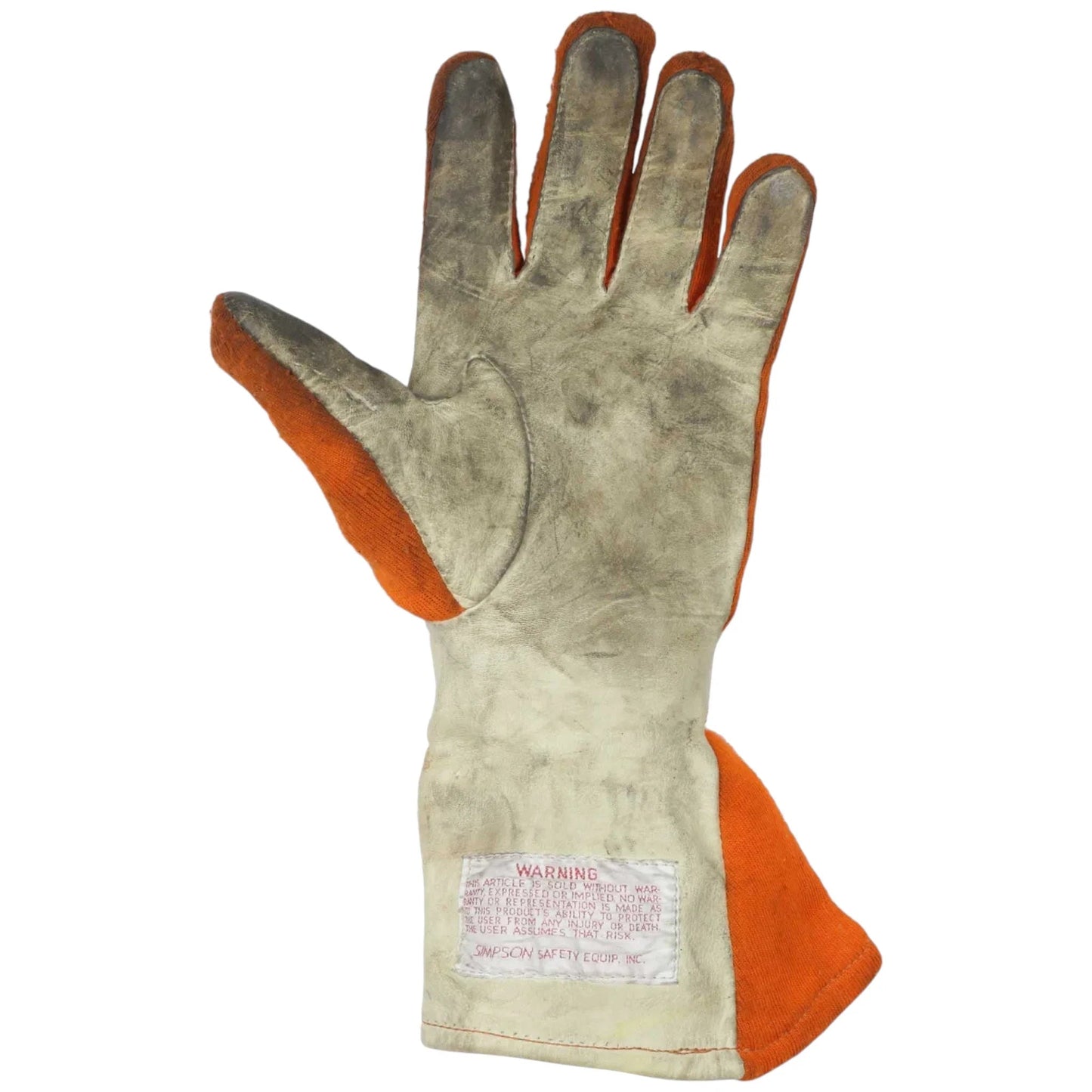 1980's Orange Simpson Single IndyCar Gloves - Vintage Racing Rustle Racewears