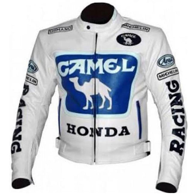 Max Biaggi Camel Honda Motorcycle Leather Motogp Jacket 3A MOTO LEATHER
