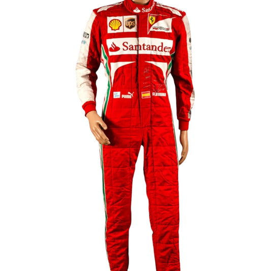 2013 Fernando Alonso Signed Racing Suit Rustle Racewears