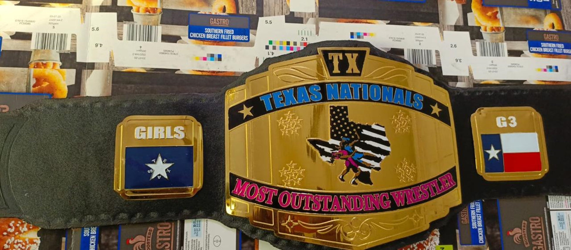 Custom Texas ChampionShip Wrestling Belt poshleathers-14b7