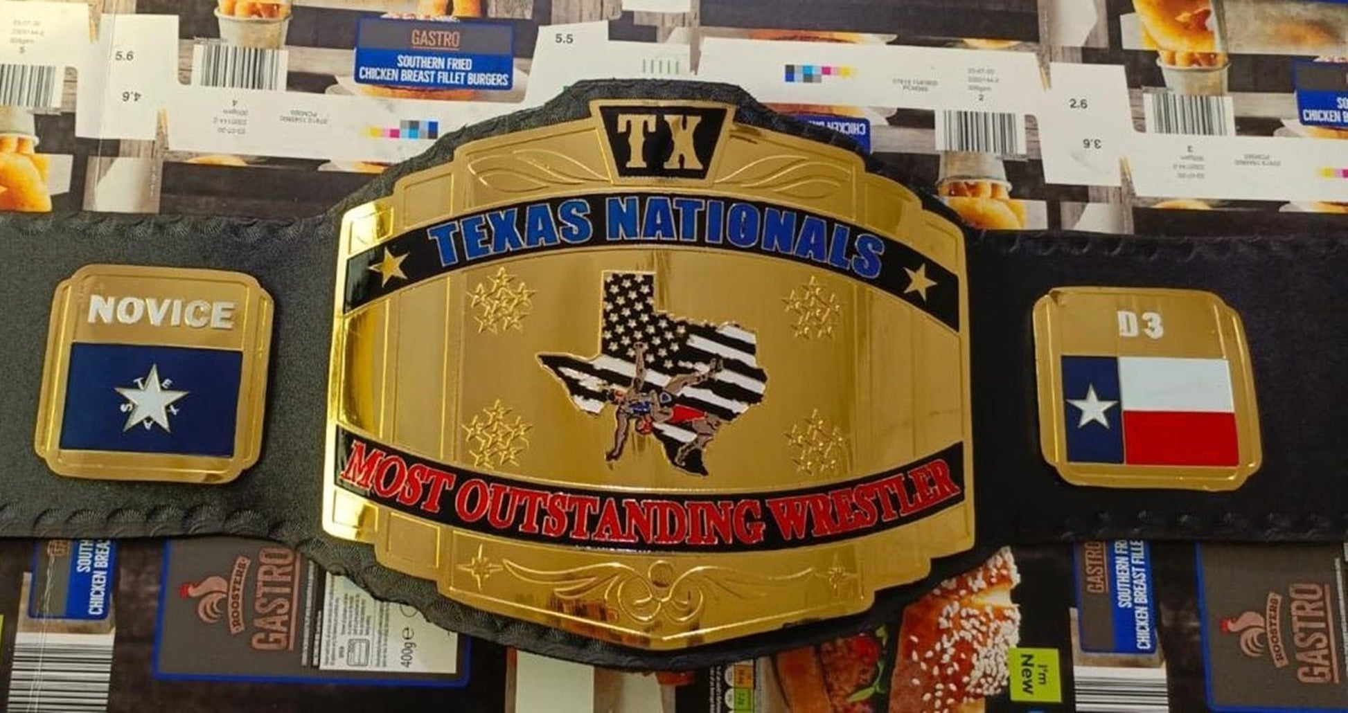Custom Texas ChampionShip Wrestling Belt poshleathers-14b7