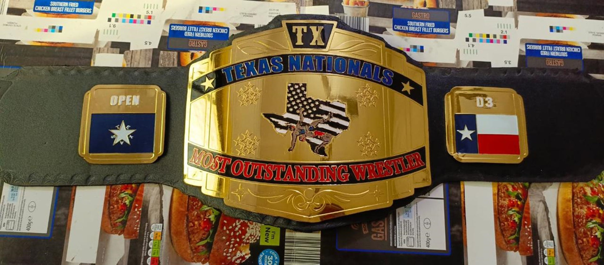 Custom Texas ChampionShip Wrestling Belt poshleathers-14b7