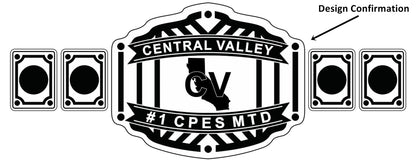 Custom Name And Central Valley Map Logo Wrestling Championship Belt poshleathers-14b7