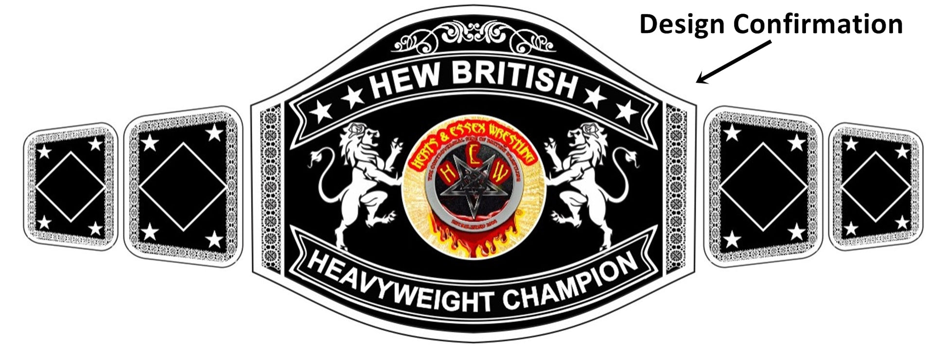 Custom HEW British Wrestling Championship Belt poshleathers-14b7