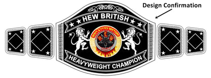 Custom HEW British Wrestling Championship Belt poshleathers-14b7