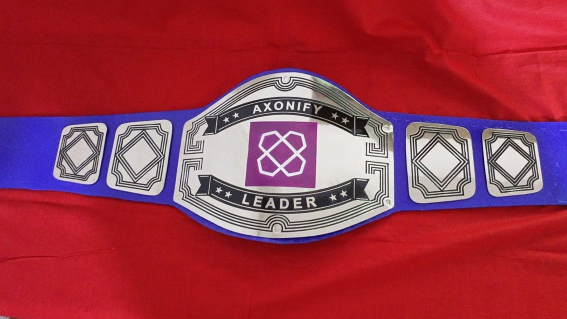 Custom AXonify Logo Wrestling Championship Belt poshleathers-14b7