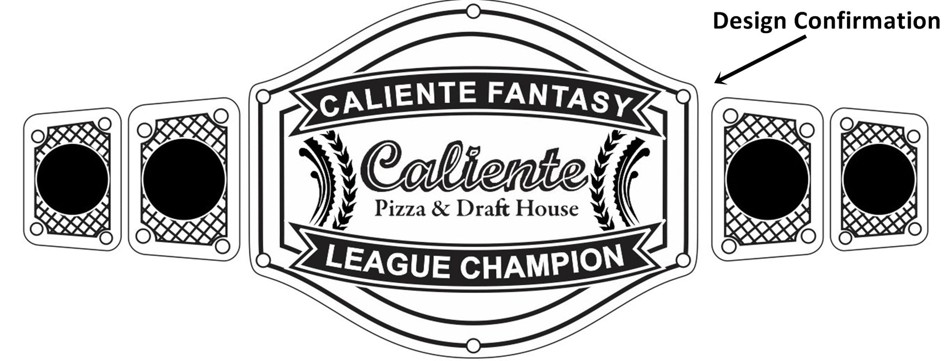 Custom Name and Caliente Logo Wrestling Championship Belt poshleathers-14b7