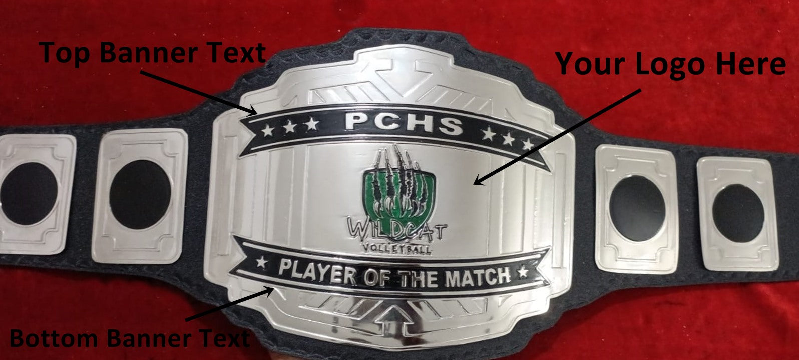Custom Name and Wild Cat Nails Logo Wrestling Championship Belt - Customize Wrestling Belts