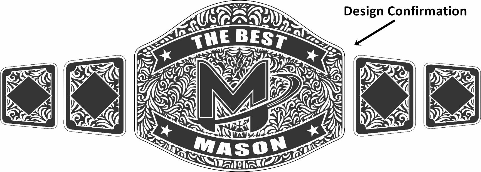 Custom Name and Mason Logo Wrestling Championship Belt poshleathers-14b7