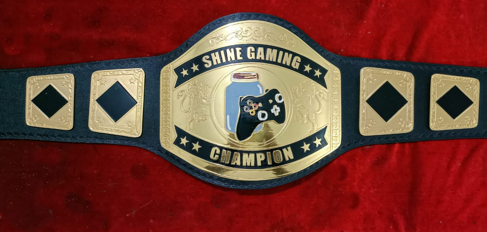 Custom Name and Joystick and Glass Jar Logo Wrestling Championship Belt poshleathers-14b7