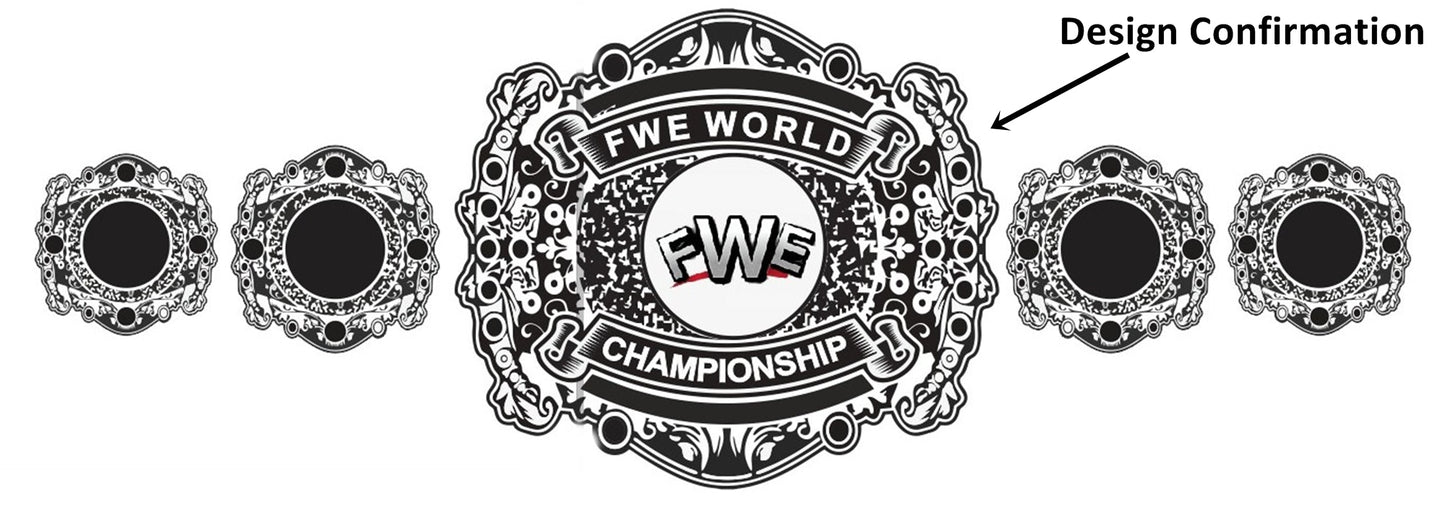 Custom Name and FWE Logo Wrestling Championship Belt poshleathers-14b7