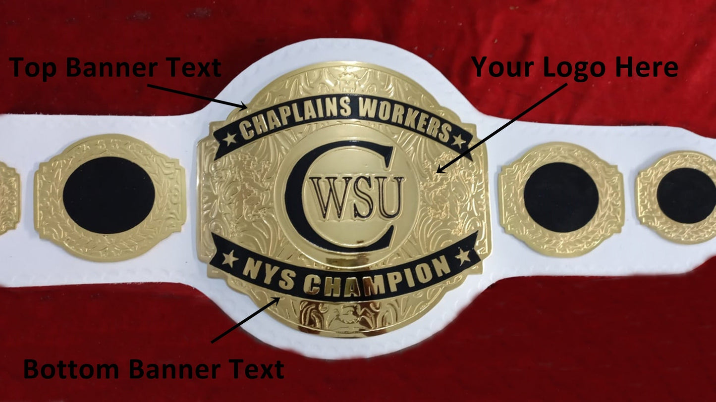 Custom Name and CWSU Logo Wrestling Championship Belt - Customize Wrestling Belts