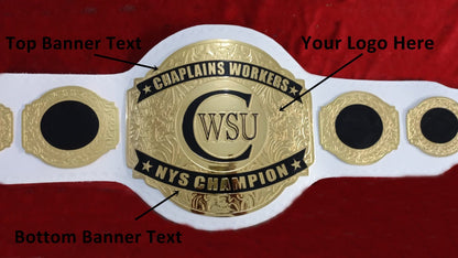 Custom Name and CWSU Logo Wrestling Championship Belt - Customize Wrestling Belts