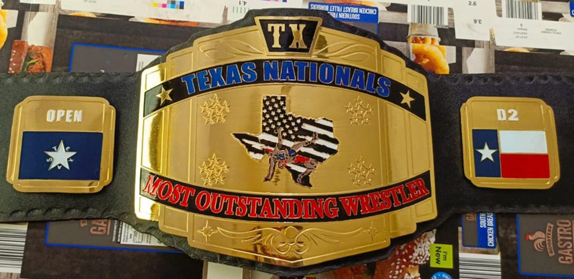 Custom Texas ChampionShip Wrestling Belt poshleathers-14b7