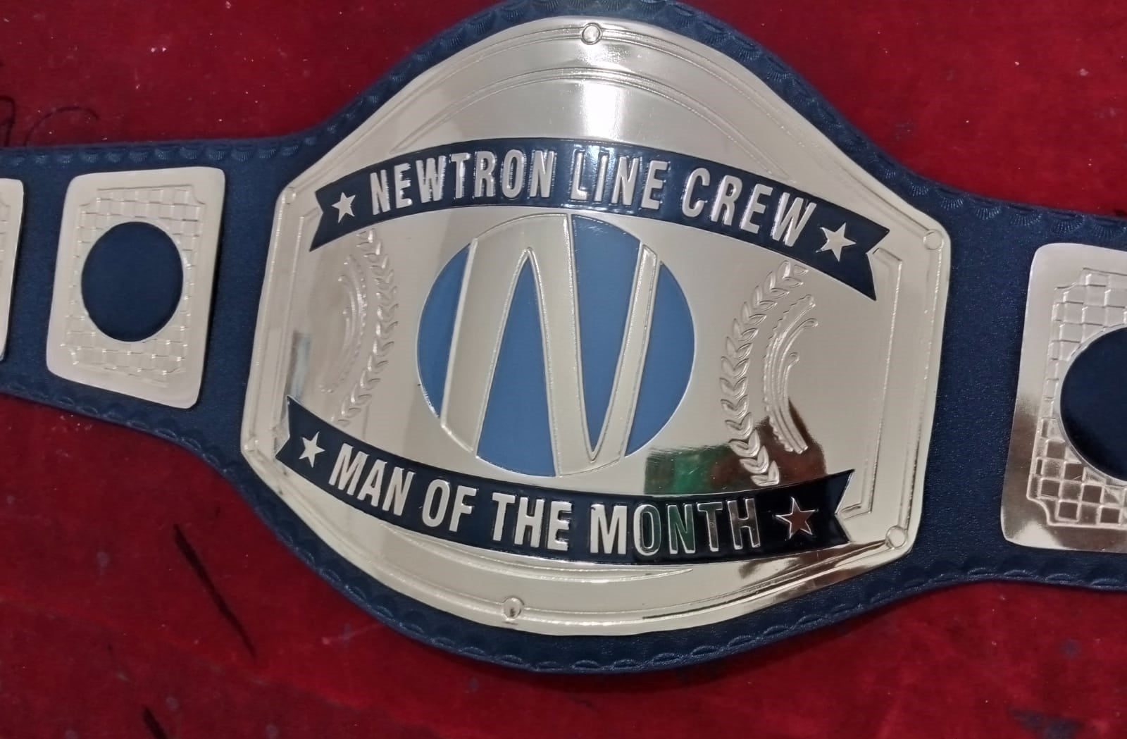 Custom Name and Newtron Line Crew Logo Wrestling Championship Belt poshleathers-14b7