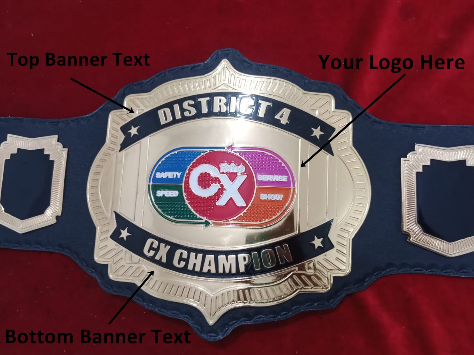 Custom Name and CX Logo Wrestling Championship Belt - Customize Wrestling Belts