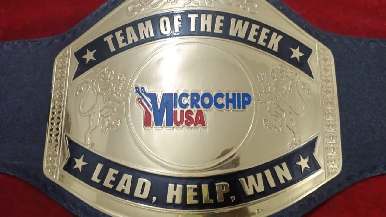 Custom Name and Microchip USA Logo Wrestling Championship Belt poshleathers-14b7