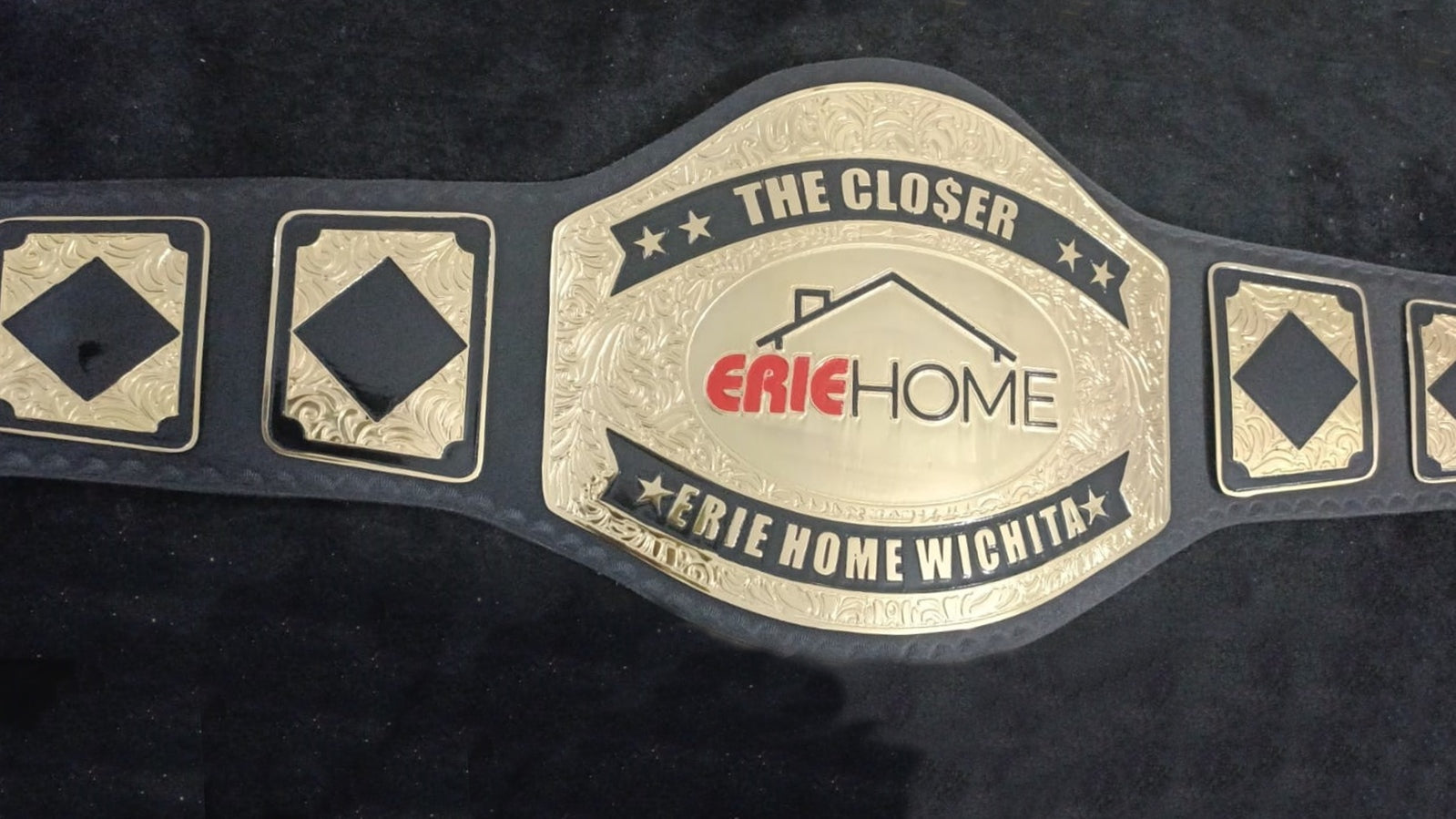 Custom Name and Erie Home Logo Wrestling Championship Belt poshleathers-14b7