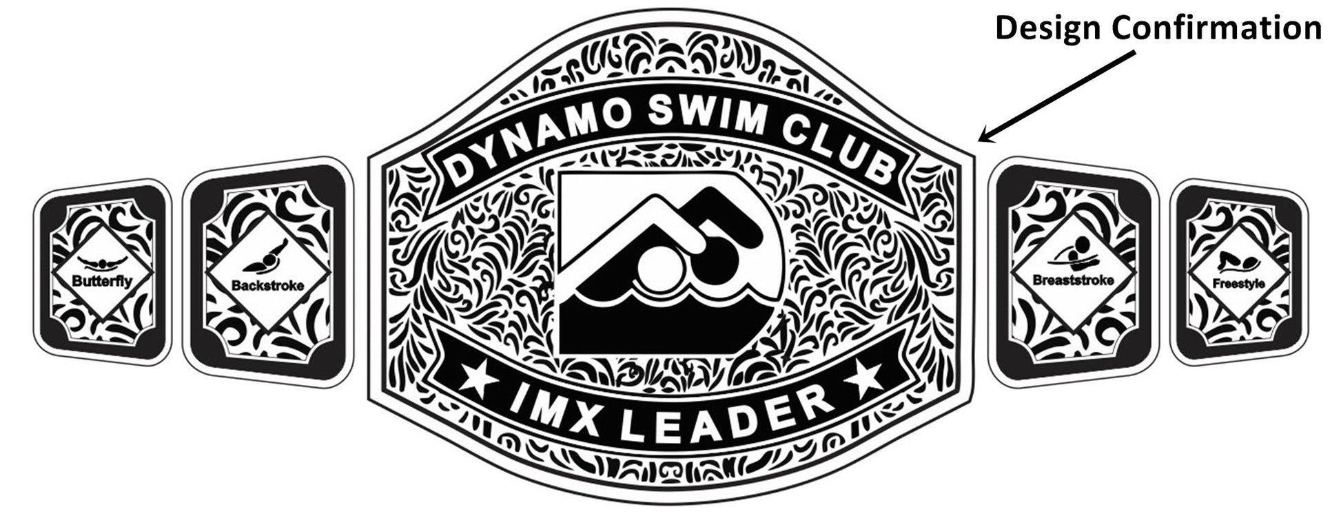 Custom Name and Dynamo Swim Club Logo Wrestling Championship Belt poshleathers-14b7