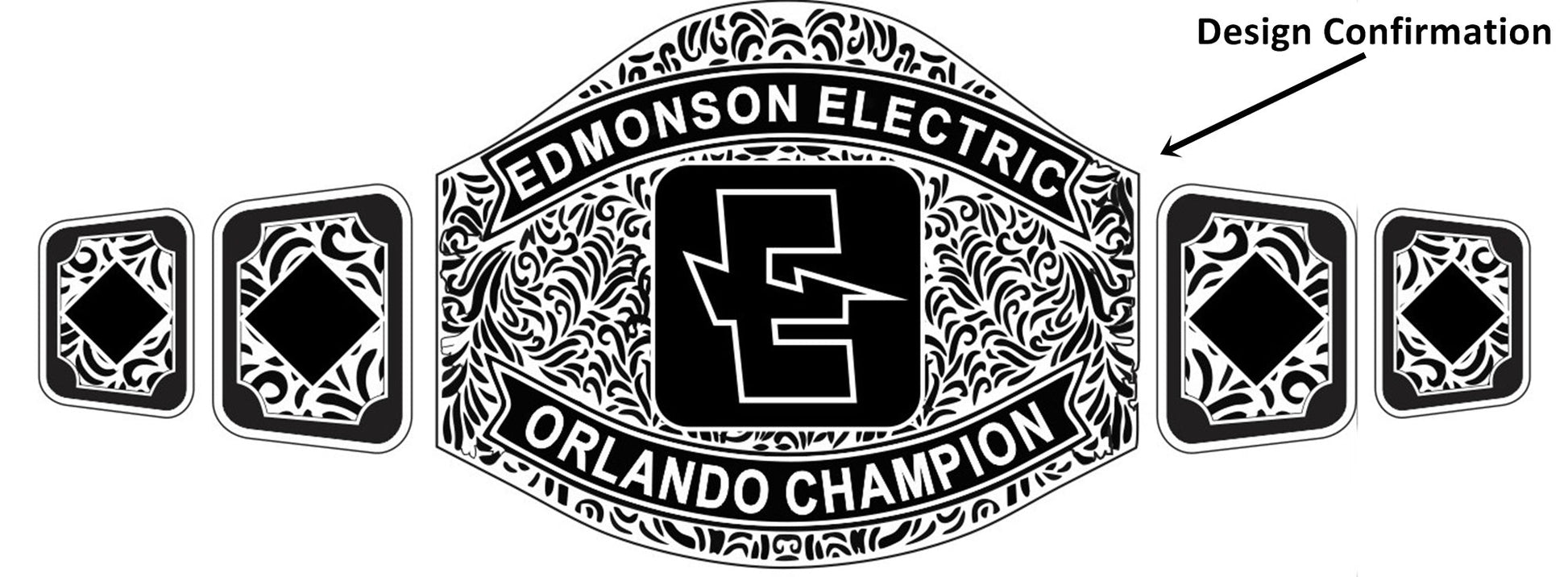 Custom Name and E Spark Logo Wrestling Championship Belt poshleathers-14b7