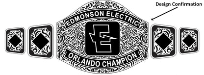 Custom Name and E Spark Logo Wrestling Championship Belt poshleathers-14b7