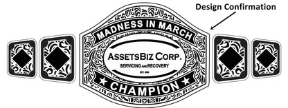 Custom Name and AssetBiz Corp Logo For Your Firm Wrestling Championship Belt Customize Wrestling Belts