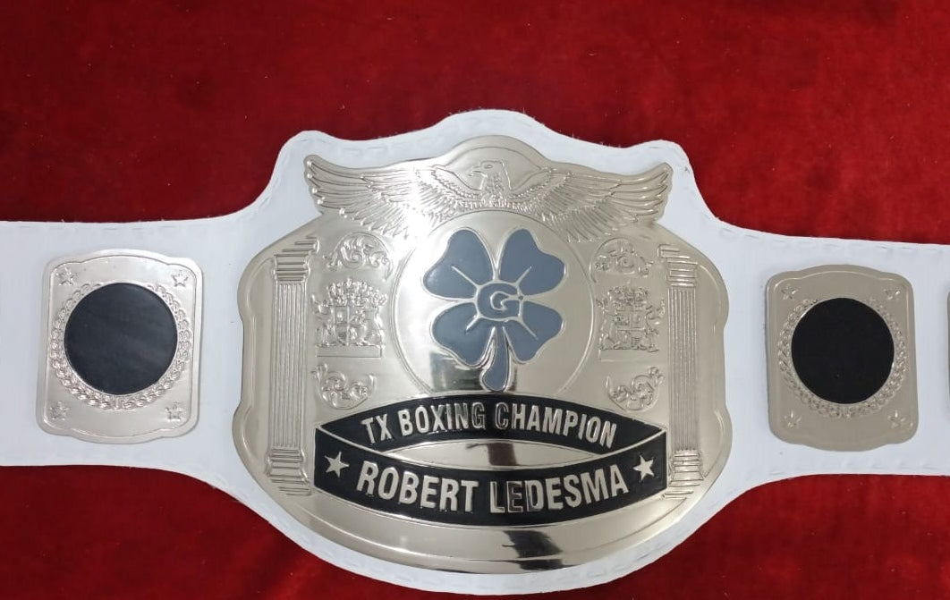 Custom Name and Flower Logo Wrestling Championship Belt poshleathers-14b7