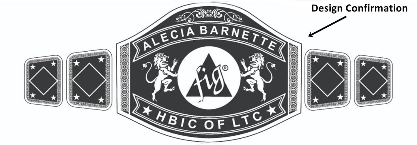 Custom Name and Fig Triangle Logo Wrestling Championship Belt poshleathers-14b7
