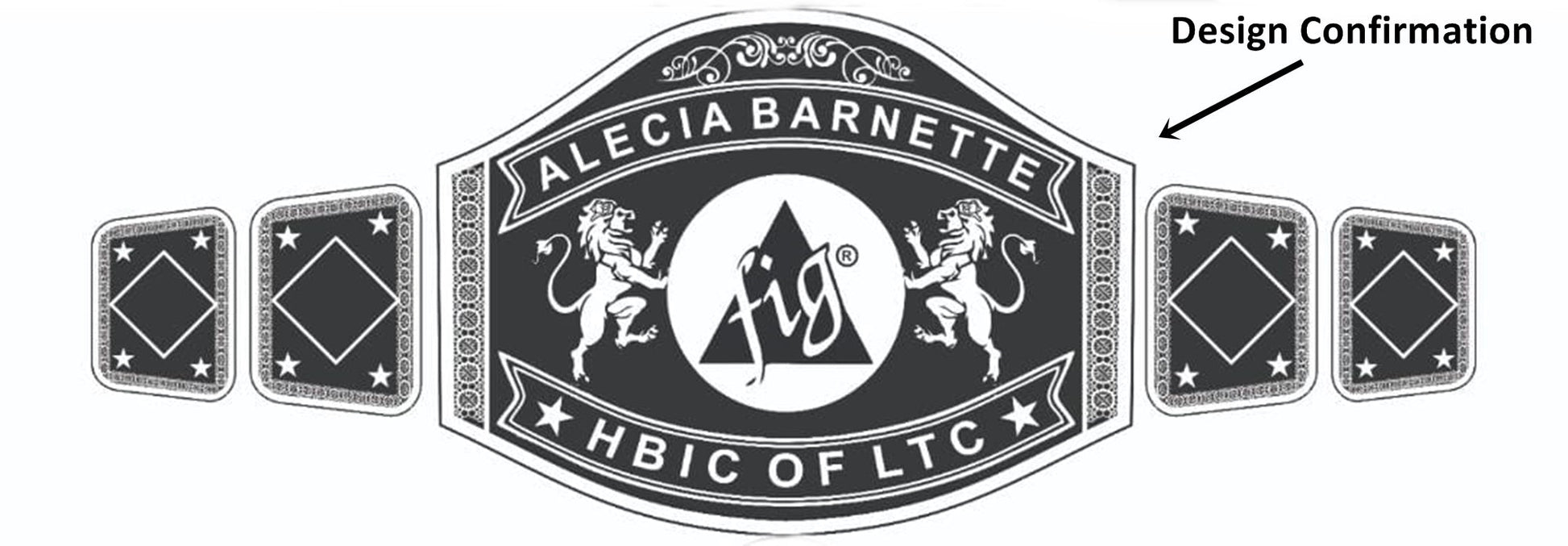 Custom Name and Fig Triangle Logo Wrestling Championship Belt poshleathers-14b7