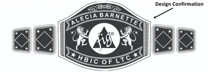 Custom Name and Fig Triangle Logo Wrestling Championship Belt poshleathers-14b7