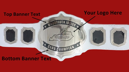 Custom Name and Woodhaven State Map Logo Wrestling Championship Belt - Customize Wrestling Belts